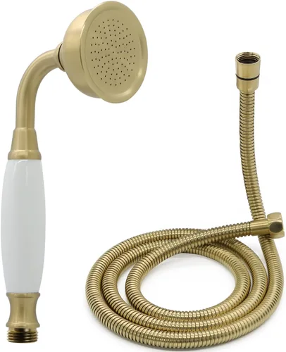 HOMEDEC Cabezal de ducha de mano vintage con manguera flexible de 59 pulgadas, cabezal de ducha de lluvia antiguo de alta presión, combo de repuesto