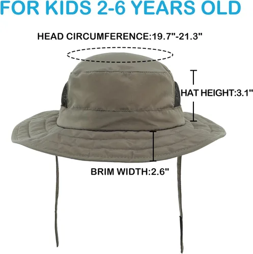 Miniatura 50 de Connectyle Sombrero de sol para niños y niñas, sombrero de pescador de ala ancha UPF 50+, sombrero de protección solar, sombrero transpirable