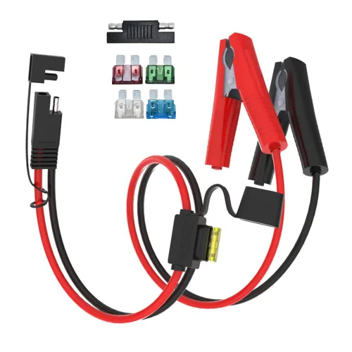 Miniatura 9 de ELFCULB Cable de extensión de conectores de batería SAE de 3.3 pies 10 AWG con 5 fusibles compatible con cargador de batería de generador solar, SAE