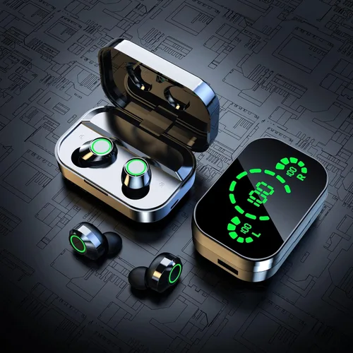 Miniatura 3 de TWS - Auriculares inalámbricos Bluetooth intrauditivos, impermeables, con dientes azules, auriculares inalámbricos para iPhone, teléfonos Android