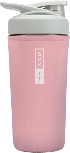 Miniatura 61 de Sok It BotlSok Botella Mezcladora de Proteínas con Funda Aislante de Neopreno (Floral Abstracto, Se Ajusta a Mezcladoras de 24oz)