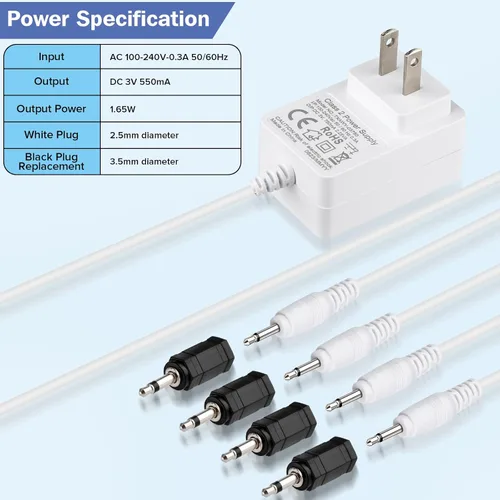 Miniatura 2 de LaWana Adaptador AC/DC compatible con Department 56 Village Accessories 5655026 56.55026 55026 3V Cable de alimentación para Departamento 56 Sistema