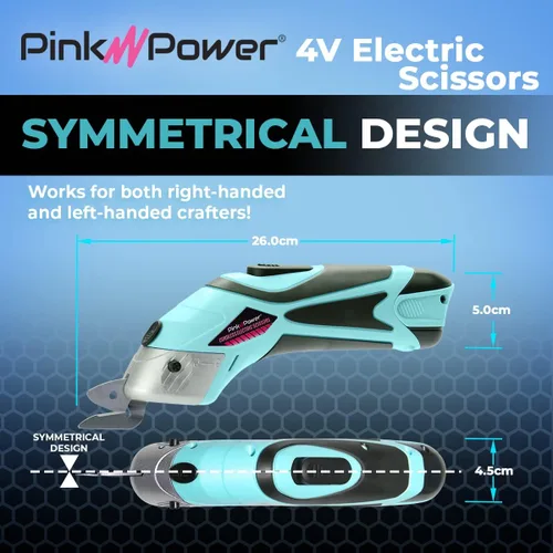 Miniatura 3 de Pink Power Tijeras eléctricas de tela para manualidades, costura, cartón y alfombras, herramienta de corte profesional resistente, tijeras Aqua