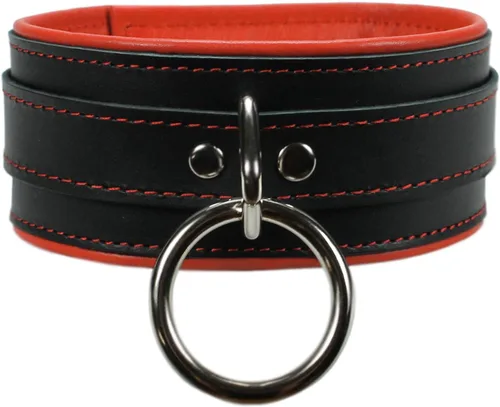 Miniatura 6 de Madison Collar O-Ring Superior Latigo Cuero Suave Cordero Hecho A Mano Elegante Collar Acolchado, Violeta oscuro