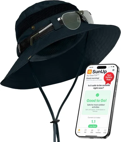 Miniatura 13 de GearTOP Wide Brim Sun Hat for Men & Women, UPF 50+ Fishing Hat with Detachable Neck Flap & Face Cover Gardening Boonie Sunhat