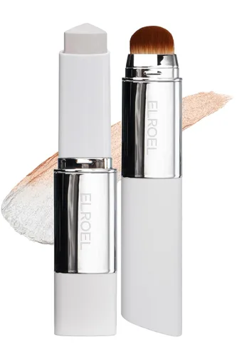 ELROEL Blanc Cover Cream Stick V White – Barra de base de maquillaje coreana que cambia de color con Volufiline – Cobertura media a completa con
