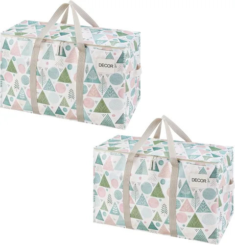Miniatura 44 de VENO - Paquete de mudanzas, cajas de almacenamiento para embalaje universitario con tapas alternativas, para dormitorio, extragrande, asas