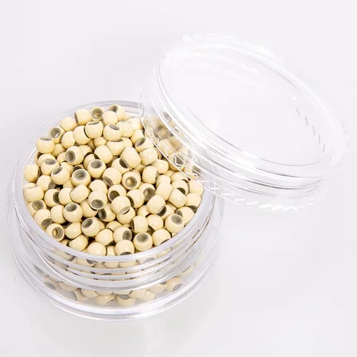 Miniatura 11 de 500 cuentas de extensión de cabello con micro anillo con forro de nano silicona para extensiones de cabello humano con punta nano de Negro