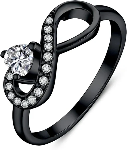 Miniatura 21 de Anillo Jo Wisdomo de compromiso. de plata esterlina, con corazón e infinito, anillo de amistad, para ella