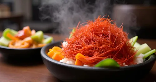 Miniatura 9 de Essential Spice Hilos de chile rojo seco, 1 libra, calor suave con sabor brillante y limpio, chiles finamente rallados para adornar, sopas, sushi