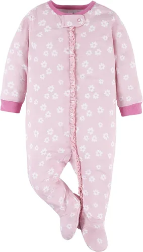 Miniatura 3 de Gerber Paquete de 2 mamelucos Sleep 'N Play para bebé niña, Guinga rosa y margaritas