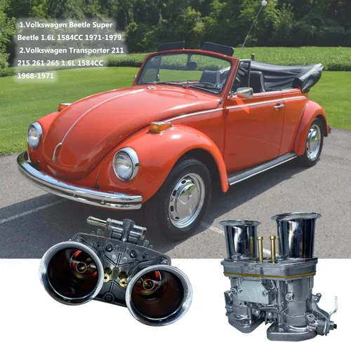 Miniatura 7 de RoyalAir Carburador de 2 barriles de reemplazo para Bug Volkswagen Beetle Fiat, reemplazo para Weber 40 IDF (44 IDF)