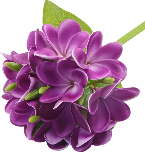 Miniatura 8 de 3 piezas de flores artificiales de plumeria con hojas, plumeria frangipani realistas en total 9 ramos de flores falsas y brotes para el hogar