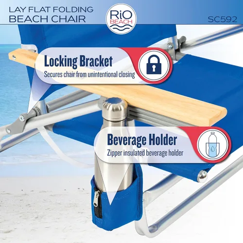 Miniatura 4 de Rio Beach Classic 5-Position Lay-Flat Folding Beach Chair