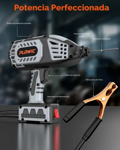 Miniatura 8 de Máquina de soldadura portátil de 110 V, soldador de mano portátil con inversor IGBT 5 ajustes de corriente variable, pistola soldadora eléctrica