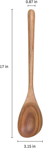 Miniatura 3 de Cuchara grande de madera para cocinar, cuchara grande de madera de 17 pulgadas para olla profunda, cuchara de esquina gigante de madera de acacia