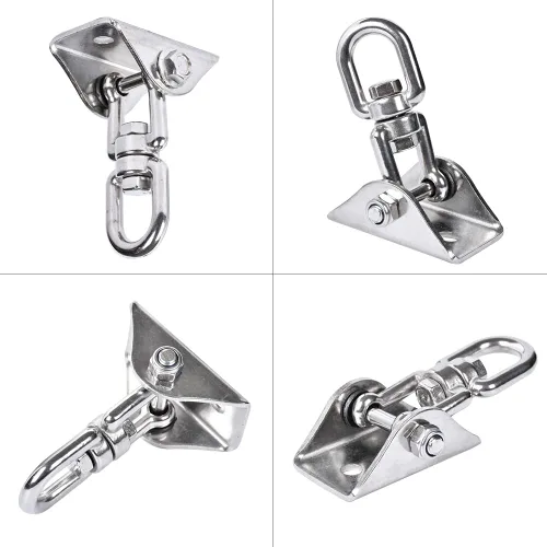 Miniatura 4 de Ganchos giratorios de 360° para 1200 libras de acero inoxidable 304, juego de ganchos para columpio para madera y hormigón para yoga, hamaca