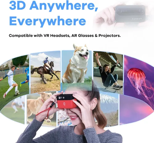 Miniatura 2 de KanDao QooCam EGO - Cámara 3D VR con Visor Integrado, Fotos de 24MP/8K Videos de 4K 60FPS con Visualización Instantánea 3D Estereoscópica, Negro