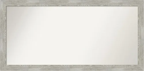 Miniatura 291 de Amanti Art Espejo de baño gris para sobre el fregadero, 31 x 48 pulgadas, espejo de tocador rectangular estrecho de color gris, marco de madera