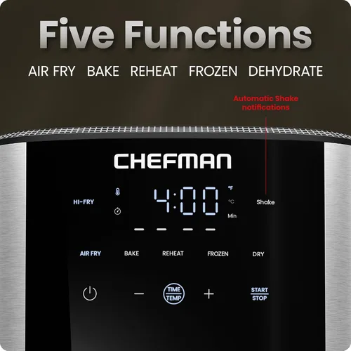 Miniatura 4 de Chefman Freidora de aire de 6 cuartos de galón TurboFry® 5 en 1 con opción Hi-Fry de 450°F para resultados más crujientes Hornea, deshidrata