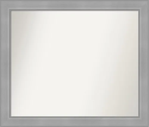 Miniatura 9 de Amanti Art Espejo de baño plateado para sobre el fregadero, 24 x 24 pulgadas, espejo cuadrado de peltre forjado a medida, marco de madera casual