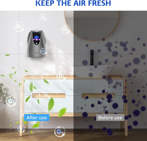 Miniatura 7 de Máquina de ozono, máquina multiusos de ozono de 1000 mg/h para aire, agua, frutas, verduras, dispositivo limpiador en agua, color gris oscuro
