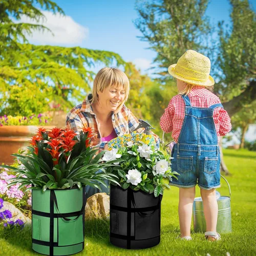 Miniatura 7 de MEKOLIFE Bolsas de cultivo de patatas de 7 galones con ventana de visualización, macetas de jardín de plantación de 300G de tela no tejida, asas
