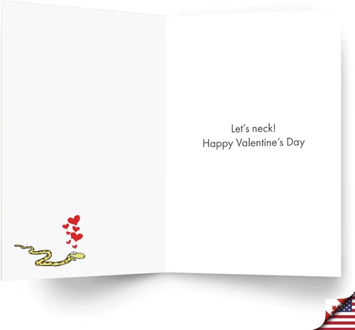 Miniatura 2 de NobleWorks Divertida tarjeta de felicitación del día de San Valentín con sobre de 5 x 7 pulgadas (1 tarjeta) Let's Neck C8796VDG