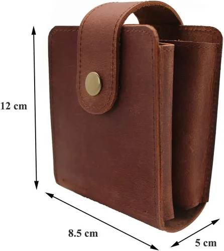 Miniatura 2 de boshiho Funda de naipes de cuero genuino doble para magos y jugadores de póquer, viajes de vacaciones de campamento