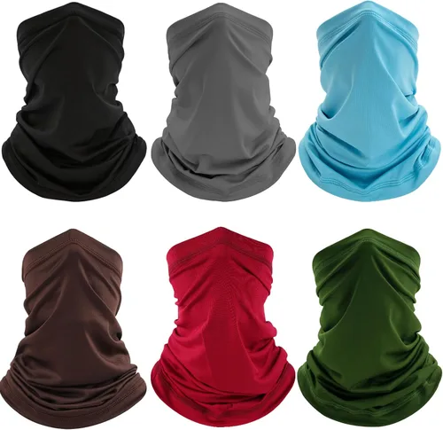Miniatura 10 de Paquete de 6 Polainas para el Cuello, Protección UV Refrescante Máscara Facial Transpirable, Bufanda de Senderismo para Hombres y Mujeres