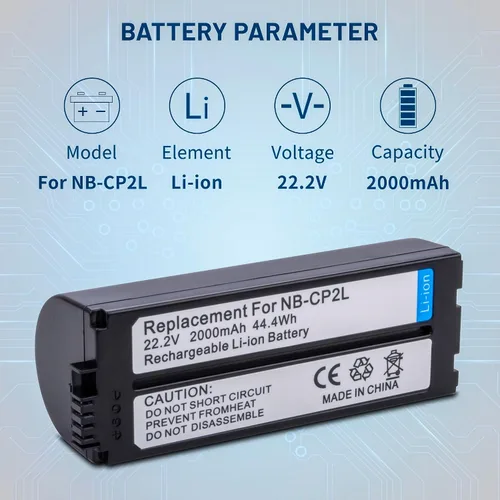 Miniatura 2 de Batería NB-CP2L con cargador para impresoras fotográficas Canon SELPHY CP1300, CP1200, CP100, CP200, CP220, CP300, CP330, CP400, CP510, CP600