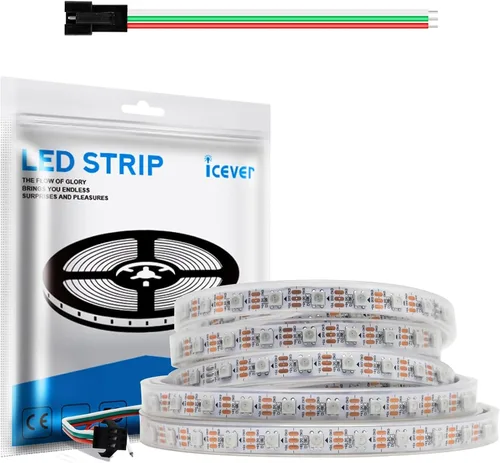 Miniatura 10 de Tira de luces LED WS2812B de 16.4 pies, 5 V, 150 LED RGB IC 5050SMD direccionables individuales – PCB blanco flexible IP30-30LEDs/m MagicRGB Dream