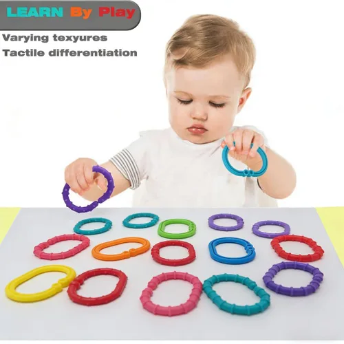Miniatura 3 de Baby Toys Links-to-Go Asiento de coche y anillo de cochecito colgante, anillo de conexión más grande, juego de accesorios de viaje