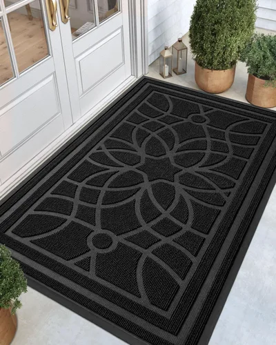 Miniatura 13 de DEXI - Felpudo para puerta exterior, alfombra de entrada de perfil bajo y resistente antideslizante para el recibidor, alfombras de bienvenida que