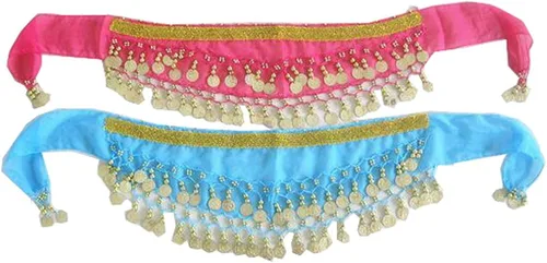 Miniatura 5 de Lucky staryuan 2Pieces Kid Sequins Belly Dance Hip Scarf Wrap Belt