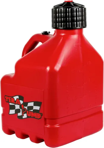 Miniatura 2 de TERA PUMP Lata multiusos de 3 galones (rojo) con bomba de transferencia de líquidos alimentada por batería de parada automática - Manguera de 4.25