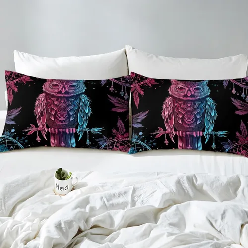 Miniatura 5 de Erosebridal - Juego de cama con diseño de búhos salvajes y animales salvajes para cama de matrimonio, tamaño doble, para niños y niñas, jóvenes