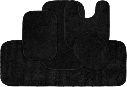 Miniatura 34 de Garland Rug 2 alfombras de baño tradicionales de nailon lavables color morado (17 x 24 pulgadas, 21 x 34 pulgadas), suaves, absorbentes y elegantes