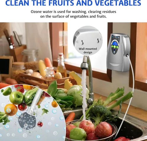 Miniatura 3 de VTAR Máquina de ozono, máquina multiusos de ozono de 500 mg/h purifica aire, agua, frutas, verduras, cepillos de dientes, acuario. Dispositivo Gris