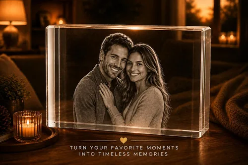 Miniatura 4 de Foto holográfica 3D personalizada personalizada grabada al aguafuerte dentro del cristal con tu propia imagen
