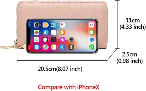 Miniatura 2 de Carteras de cuero para mujeres cuero genuino RFID bloqueo caja de regalo embalaje