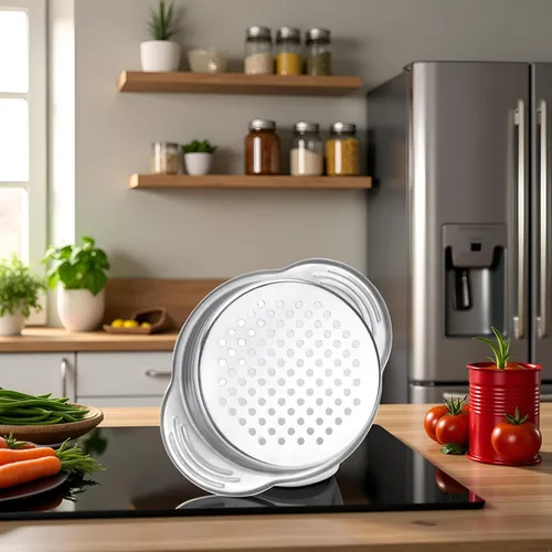 Miniatura 7 de Colador de latas de alimentos de acero inoxidable, filtro de prensa de atún metálico, tapa de conserva, escurridor de aceite, herramientas de cocina