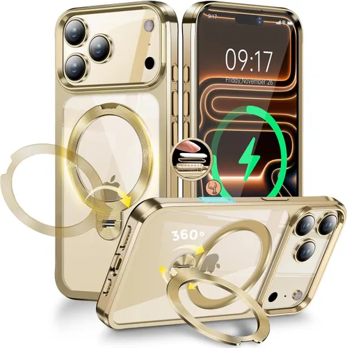 Miniatura 39 de Funda magnética de privacidad para iPhone 17 Pro Max [Cartulina con purpurina para bricolaje] [Soporte magnético invisible] Protector de pantalla