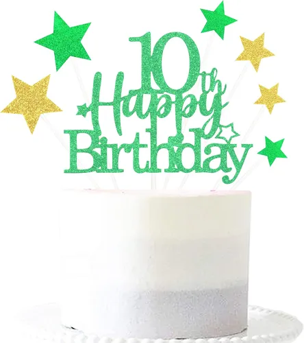 Miniatura 16 de Decoración brillante para tarta de primer cumpleaños feliz con estrella, adornos personalizados para tarta de 1 cumpleaños, decoraciones de fiesta