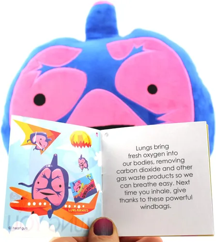 Miniatura 7 de I Heart Guts Peluche de pulmones – Juguete educativo lindo de órgano de 10.5 pulgadas para asma, EPOC y cirugía torácica – Divertido regalo