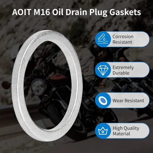 Miniatura 3 de Juntas de tapón de drenaje de aceite M16, anillos de sellado para motocicletas BMW, repuesto para la pieza # 07119963252, 07119963251, 07119963259
