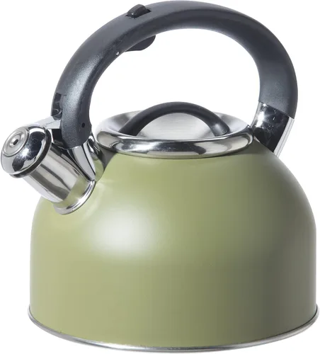 Miniatura 10 de OGGI Hervidor de té para estufa, 64 onzas/1.9 litros, acero inoxidable con silbato fuerte, hervidor de agua caliente ideal y caldera de agua