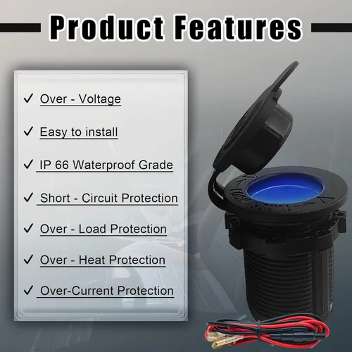 Miniatura 4 de Kit de bricolaje de enchufe de encendedor de cigarrillos de 12 V, impermeable, ATV, RV, encendedor de cigarrillos, reemplazo de toma de corriente
