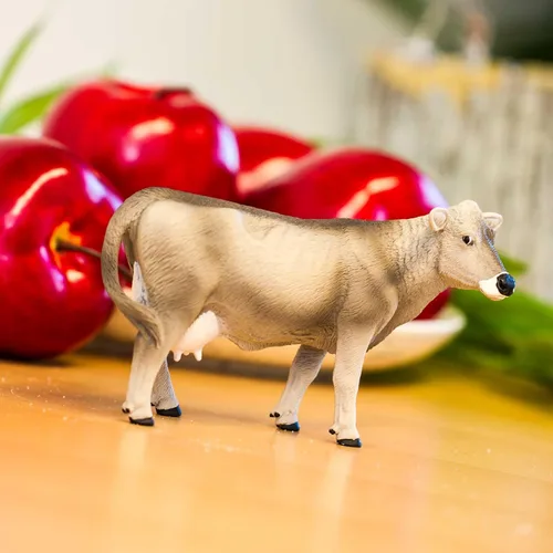 Miniatura 2 de Safari Ltd. Figura de vaca suiza marrón – Figura detallada de plástico de 5.25 pulgadas – Divertido juguete educativo para niños, niñas y niños a