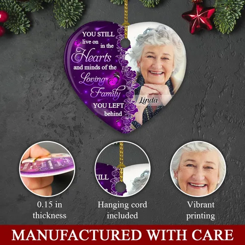 Miniatura 5 de WRAPPINESS Adornos de cerámica personalizados con foto personalizada, adorno de Navidad conmemorativo, regalos de condolencias por la pérdida de un